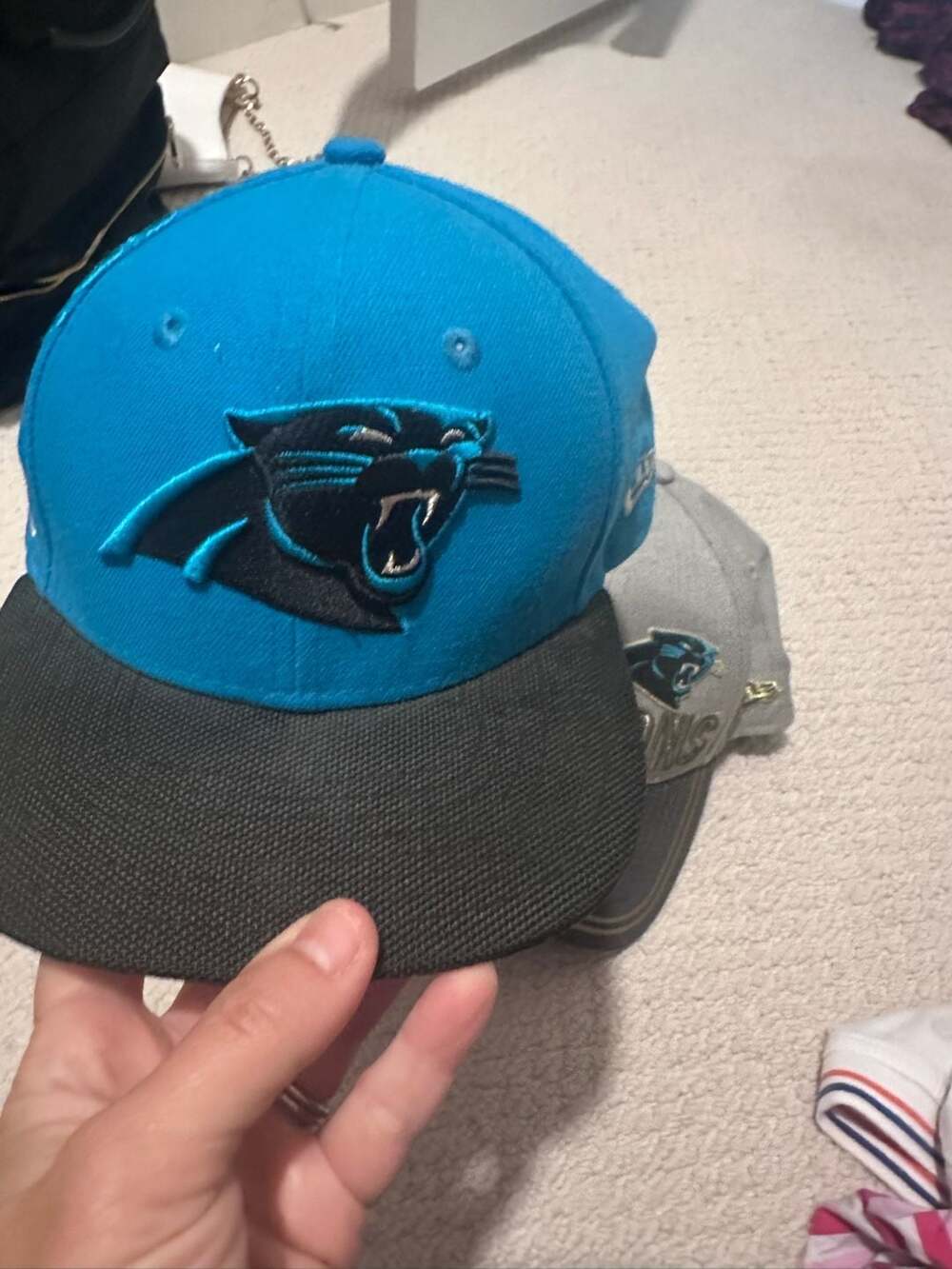 Youth Carolina Panthers New Era 9FIFTY Snapback Hat with Holographic Bill